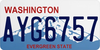 WA license plate AYG6757