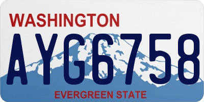 WA license plate AYG6758