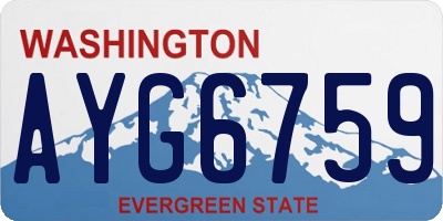 WA license plate AYG6759