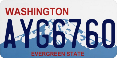 WA license plate AYG6760