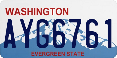 WA license plate AYG6761