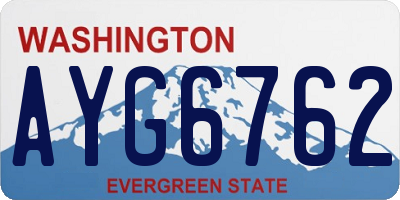 WA license plate AYG6762