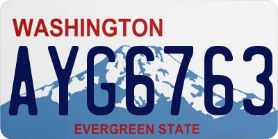 WA license plate AYG6763