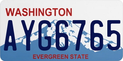 WA license plate AYG6765