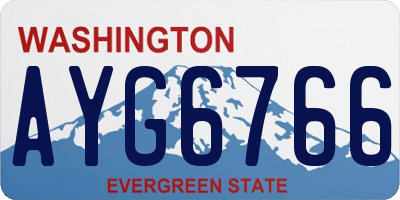 WA license plate AYG6766