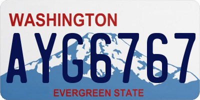 WA license plate AYG6767
