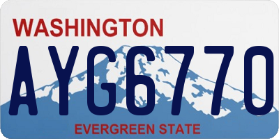 WA license plate AYG6770