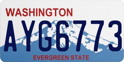 WA license plate AYG6773