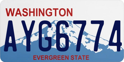 WA license plate AYG6774