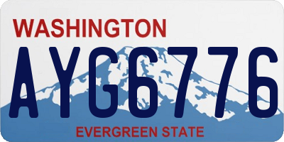 WA license plate AYG6776