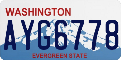 WA license plate AYG6778