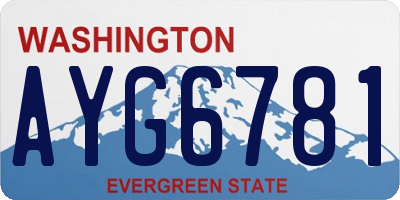 WA license plate AYG6781