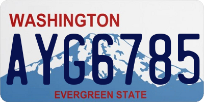 WA license plate AYG6785
