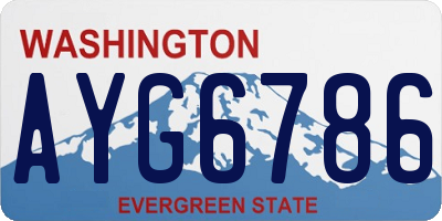 WA license plate AYG6786