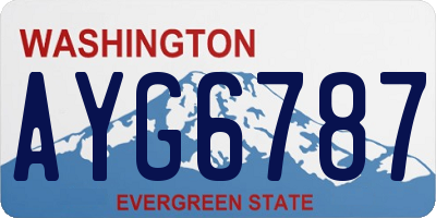 WA license plate AYG6787