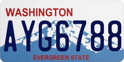 WA license plate AYG6788
