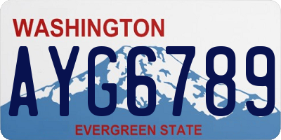 WA license plate AYG6789