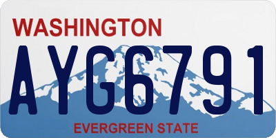 WA license plate AYG6791