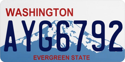 WA license plate AYG6792