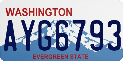 WA license plate AYG6793
