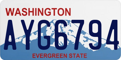 WA license plate AYG6794