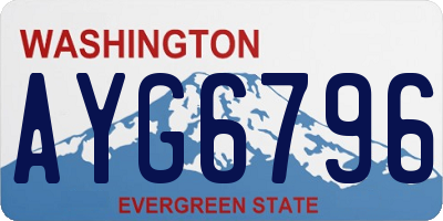 WA license plate AYG6796