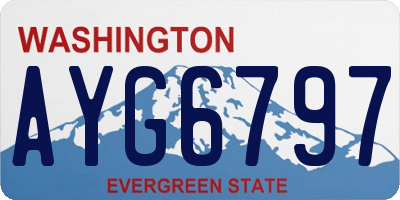 WA license plate AYG6797