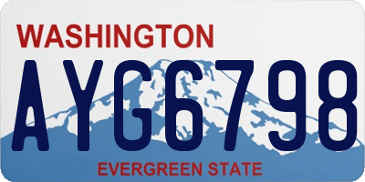 WA license plate AYG6798