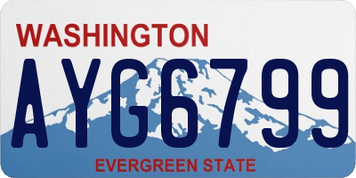 WA license plate AYG6799
