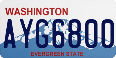 WA license plate AYG6800