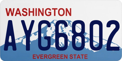 WA license plate AYG6802