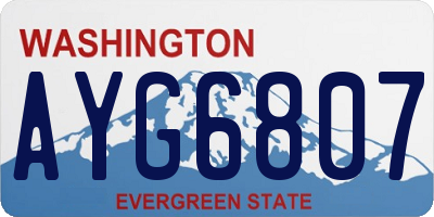 WA license plate AYG6807