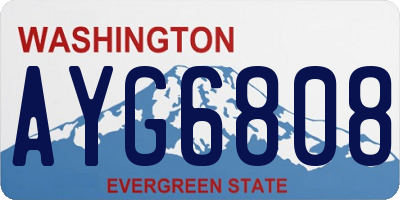 WA license plate AYG6808