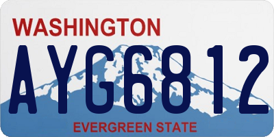 WA license plate AYG6812