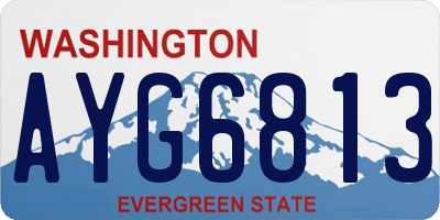 WA license plate AYG6813