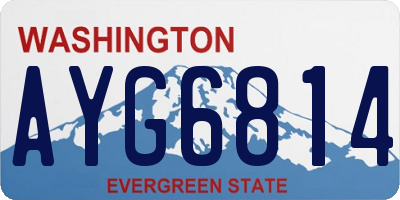 WA license plate AYG6814