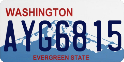 WA license plate AYG6815