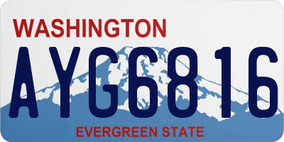 WA license plate AYG6816