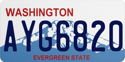 WA license plate AYG6820