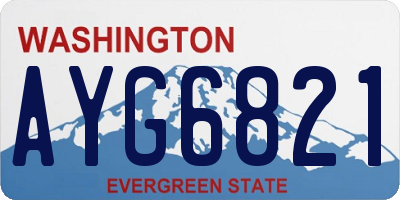 WA license plate AYG6821