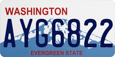 WA license plate AYG6822
