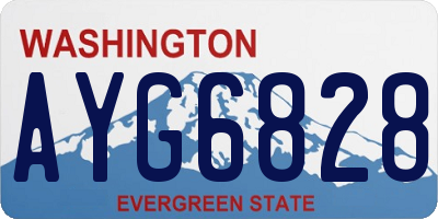 WA license plate AYG6828