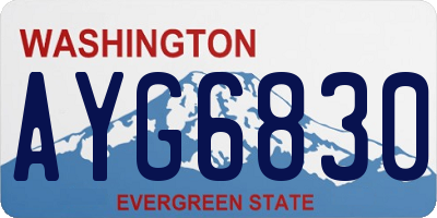 WA license plate AYG6830