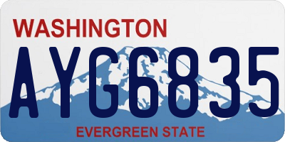 WA license plate AYG6835