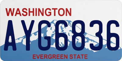 WA license plate AYG6836