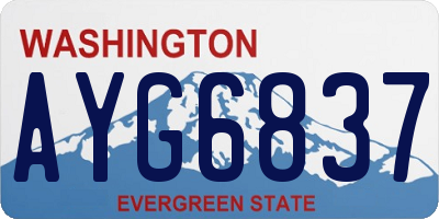 WA license plate AYG6837
