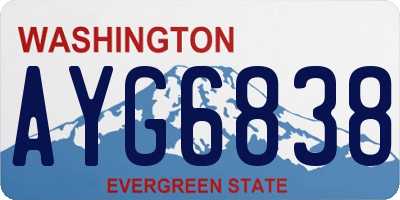 WA license plate AYG6838