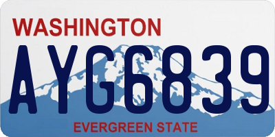 WA license plate AYG6839