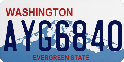 WA license plate AYG6840