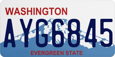 WA license plate AYG6845